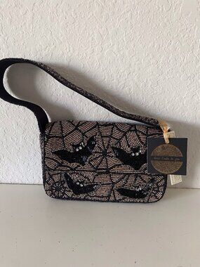 Handcrafted in India Halloween Bat Beaded Shoulder Bag Viral NEW